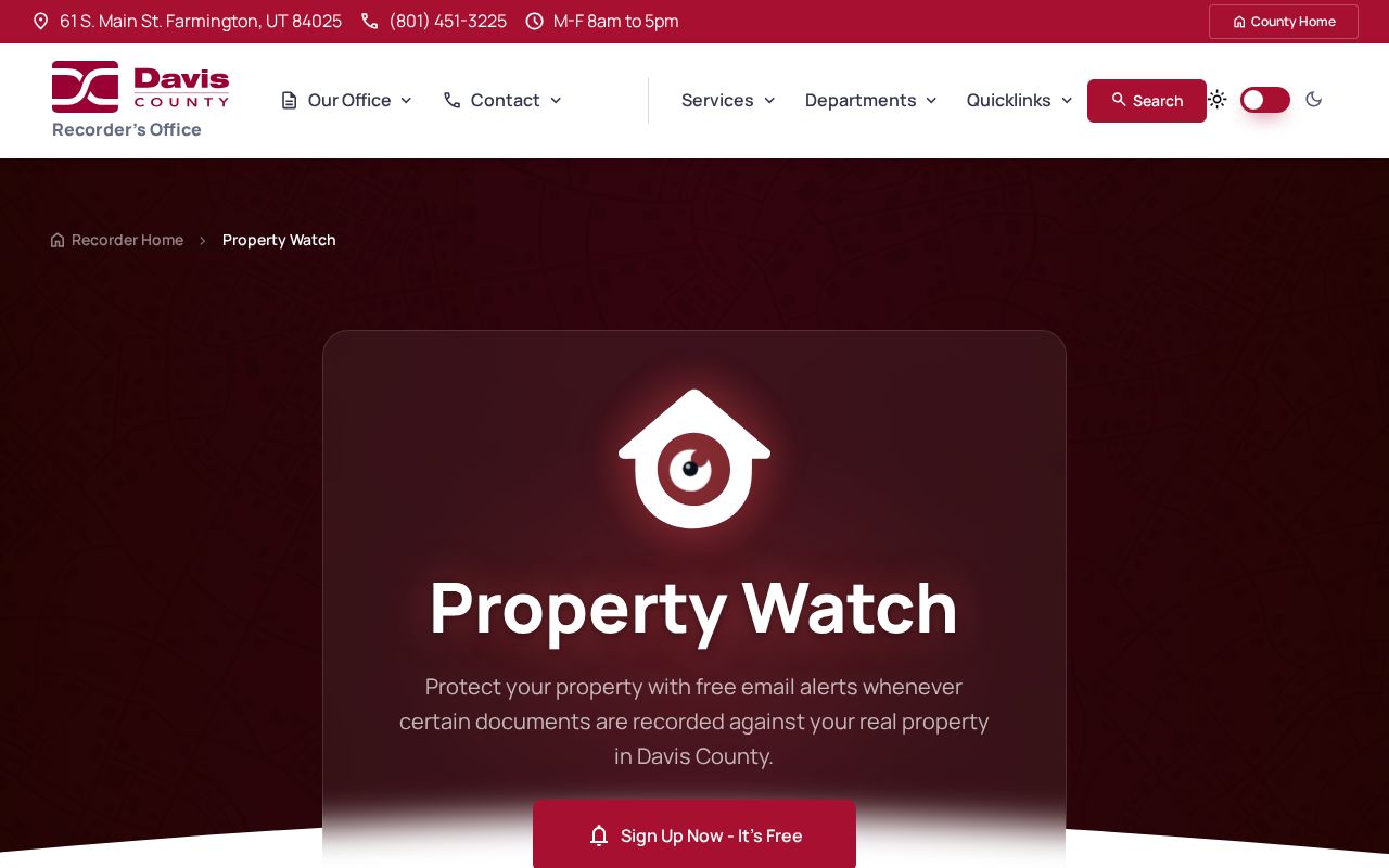 Davis County property record and property-watch research route