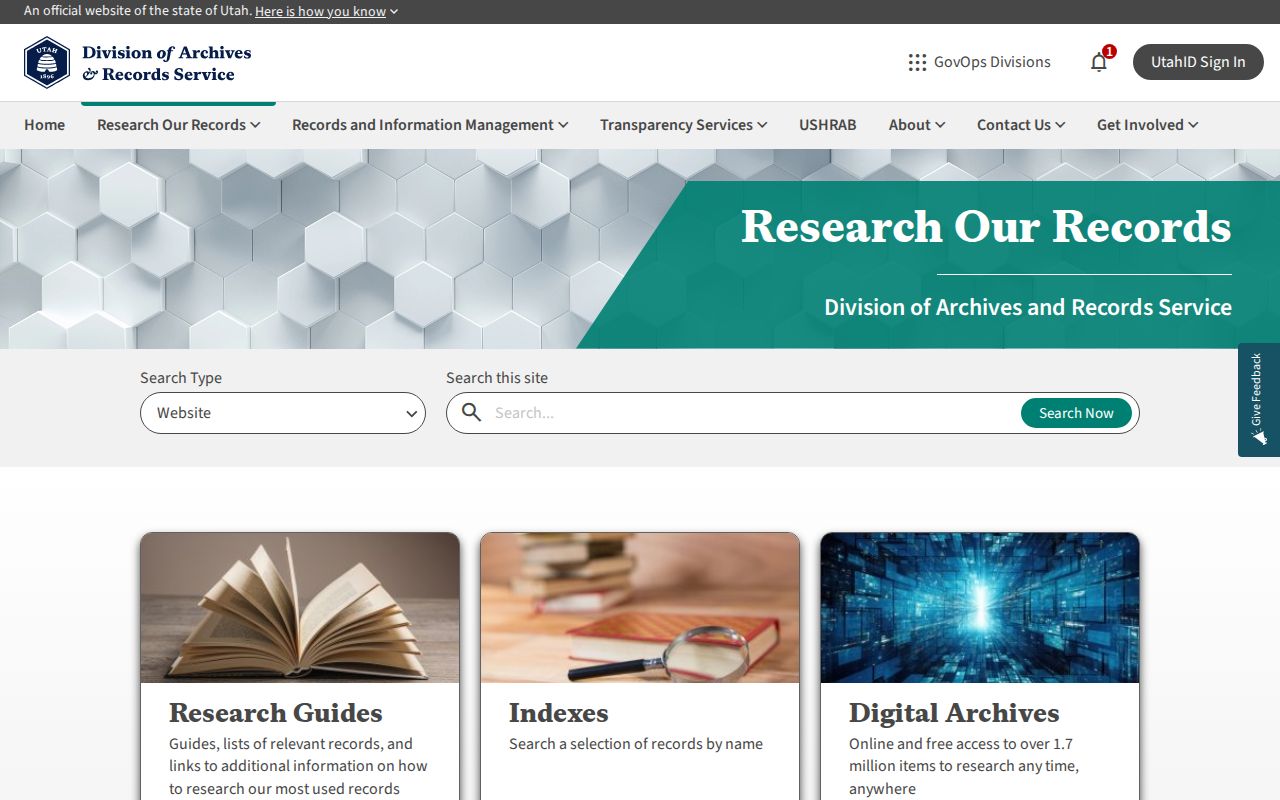 Utah State Archives catalog for historical Clearfield address research